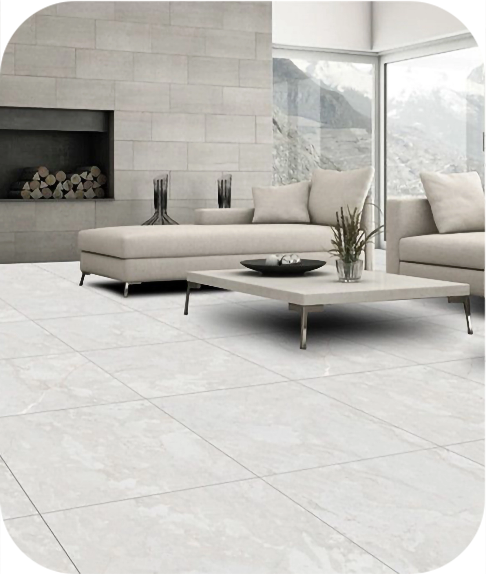 Ceramic Floor Tiles fixed with Salina Tile Adhesive