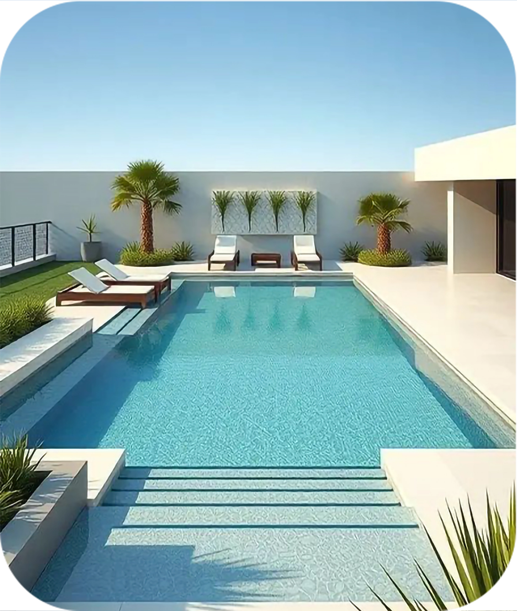 Swimming Pool Tiles fixed with Salina Tile Adhesive