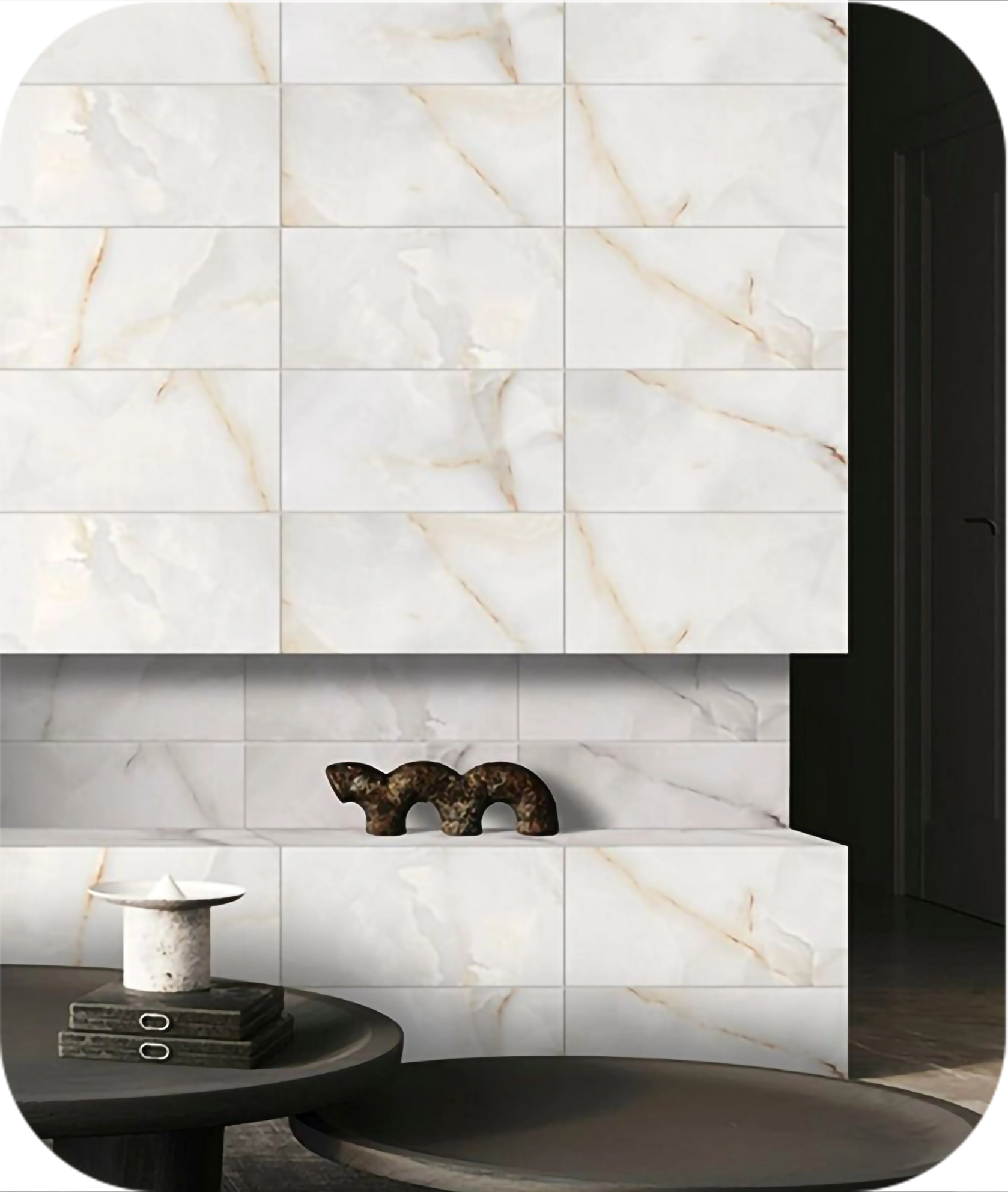 Ceramic Wall Tiles fixed with Salina Tile Adhesive